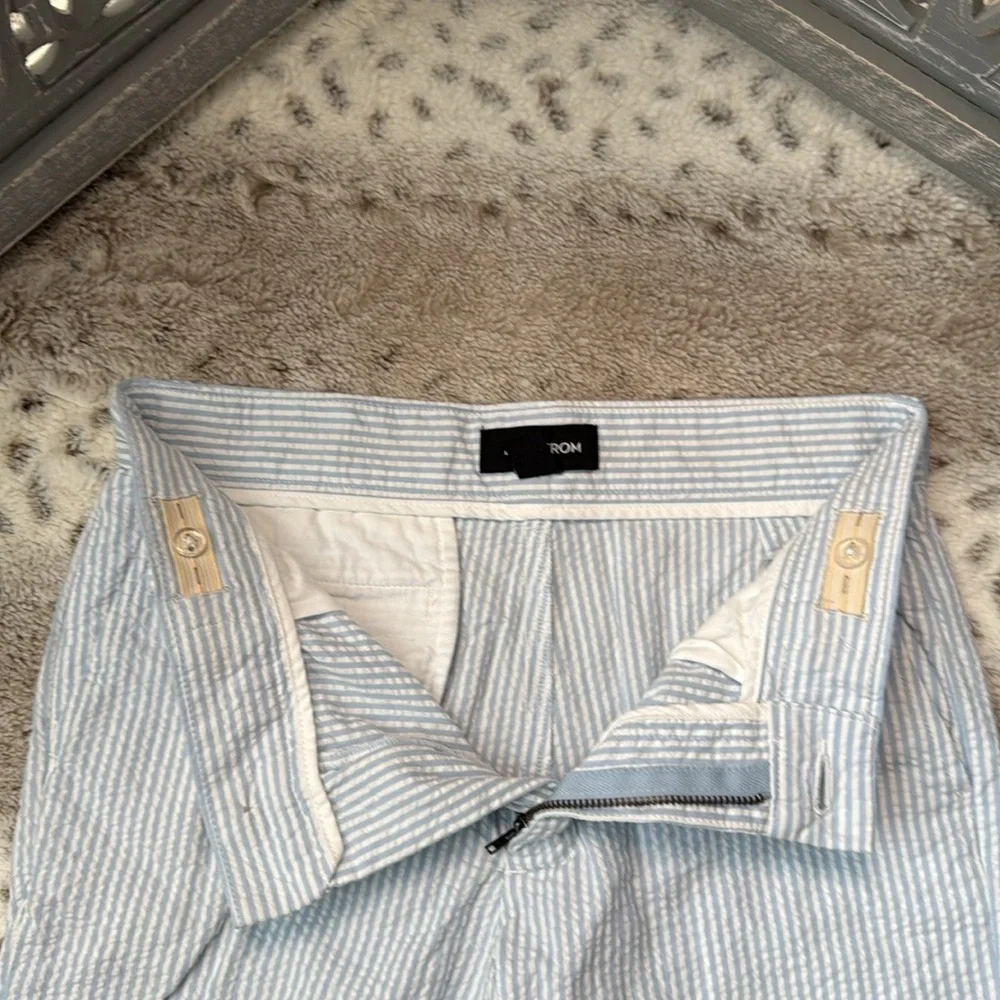 Nordstrom blue white striped shorts boys size 10 preppy academia euro summer